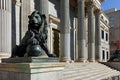 Building of Congress of Deputies in City of Madrid Royalty Free Stock Photo