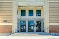 The entrance of the Higher Technical School of Industrial Engineers in Madrid, Spain