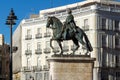 Equestrian Statue of Carlos III at Puerta del Sol in Madrid, Spain Royalty Free Stock Photo