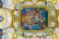 MADRID, SPAIN, JANUARY 9, 2016: the fresco Corrado Giaquinto Pays Homage to Religion and to the Church in the Royal Royalty Free Stock Photo