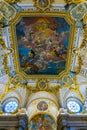 MADRID, SPAIN, JANUARY 9, 2016: the fresco Corrado Giaquinto Pays Homage to Religion and to the Church in the Royal Royalty Free Stock Photo