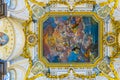 MADRID, SPAIN, JANUARY 9, 2016: the fresco Corrado Giaquinto Pays Homage to Religion and to the Church in the Royal Royalty Free Stock Photo