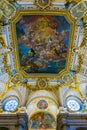 MADRID, SPAIN, JANUARY 9, 2016: the fresco Corrado Giaquinto Pays Homage to Religion and to the Church in the Royal Royalty Free Stock Photo