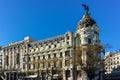 Metropolis Building Edificio Metropolis at Alcala and Gran Via streets in City of Madrid, Spai