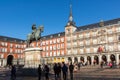 Plaza Mayor with statue of King Philips III in Madrid, Spain Royalty Free Stock Photo