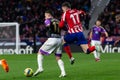 Madrid, Spain- January 21, 2023: Soccer match between Atletico de Madrid and Real Valladolid at Civitas Metropolitano. Royalty Free Stock Photo