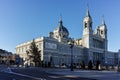 View of facade of Almudena Cathedral in City of Madrid