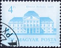 Batthyany Castle in Kormend in blue stamp