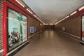 Advertising in passageway linking stations at the Madrid Subway