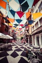 Madrid,Spain 25 July,2014 Background colorful streets decoration