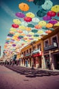 Madrid,Spain 25 July,2014 Background colorful streets decoration