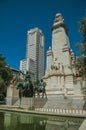 Sculptures of Don Quixote and Sancho Panza at Monument in Madrid