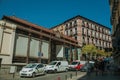 Facade of the San Miguel Market with iron structure in Madrid