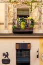 Madrid, Spain - 19 July 2018: Facade of buildings in Madrid.