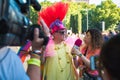 Madrid, Spain - 07 July 2019 - Gay Pride, Orgullo Gay -Man being interviewed