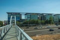 Footbridge for pedestrians over highway in Madrid