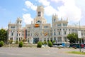 MADRID, SPAIN - JULY 2, 2019: the main facade of the City Hall, located at Plaza de Cibeles square, City Council of Madrid, Spain Royalty Free Stock Photo