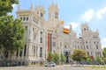 MADRID, SPAIN - JULY 2, 2019: the main facade of the City Hall, located at Plaza de Cibeles square, City Council of Madrid, Spain Royalty Free Stock Photo