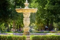 Old beautiful fountain in Retiro Park Madrid, Spain Royalty Free Stock Photo