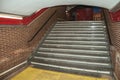 Stairway in a passage linking stations at the Madrid Subway