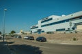 Empty street among buildings in a business area at Madrid Royalty Free Stock Photo