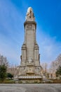 Madrid, Spain - June 03, 2023: Back of the Miguel de Cervantes monument. Royalty Free Stock Photo