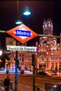 MADRID SPAIN - JUNE 23, 2015: BANCO DE ESPANA Metro station