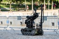 Explosives deactivation drill, by the TEDAX unit of the Spanish Army, in Madrid Rio.