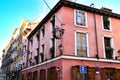 Old colorful and vintage facades in Madrid