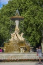 Galapagos Fountain in The Parque del Retiro Park. Madrid, Spain. Royalty Free Stock Photo
