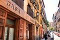 Typical spanish restaurant called Casa Lucio in Madrid