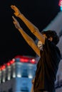 Concentration of the feminist movement in repudiation of all feminicides in Sol square, Madrid.