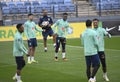 Brazilian national team players train