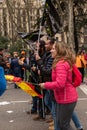 Madrid Spain; March 20, 2022: Demonstration of the rural world in Madrid. Hundreds of thousands of protesters march against the