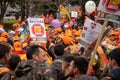 Madrid Spain; March 20, 2022: Demonstration of the rural world in Madrid. Hundreds of thousands of protesters march against the `r