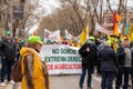 Madrid Spain; March 20, 2022: Demonstration of the rural world in Madrid. Hundreds of thousands of protesters march against the