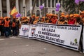 Madrid Spain; March 20, 2022: Demonstration of the rural world in Madrid. Hundreds of thousands of protesters march against the Royalty Free Stock Photo