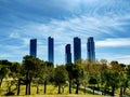 Madrid, Spain, March 29, 2023. Emblematic buildings of the financial center of Madrid