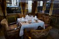 Interior carriages of the train compartment in the museum of the railway in Madrid. Royalty Free Stock Photo