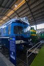 Interior carriages of the train compartment in the museum of the railway in Madrid. Royalty Free Stock Photo