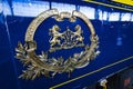 Interior carriages of the train compartment in the museum of the railway in Madrid. Royalty Free Stock Photo