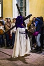 The traditional profession of religious Catholic orders during the Holy Week of the course of sinners along the streets of Madrid.