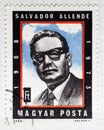 Salvador Allende 1908 - 1973, a Chilean physician and socialist politician, who served as the 28th president of Chile