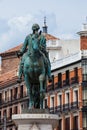 Equestrian statue of Carlos III located at Puerta del Sol in Madrid Royalty Free Stock Photo