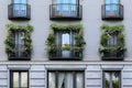 Fragment with decorated balconies in Madrid