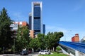 Four modern skyscrapers in Madrid, Spain