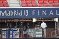 Madrid, Spain - 01 MAY 2019: The inscription at the Stadium (Madris 19 Final) before the UEFA Champions League 2019 final match at Royalty Free Stock Photo