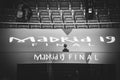 Madrid, Spain - 01 MAY 2019: The inscription at the Stadium (Madris 19 Final) before the UEFA Champions League 2019 final match at Royalty Free Stock Photo