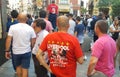 Liverpool fans in the Plaza Mayor