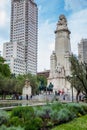 The Miguel de Cervantes monument built in 1929 located in the Spain Square in Madrid Royalty Free Stock Photo